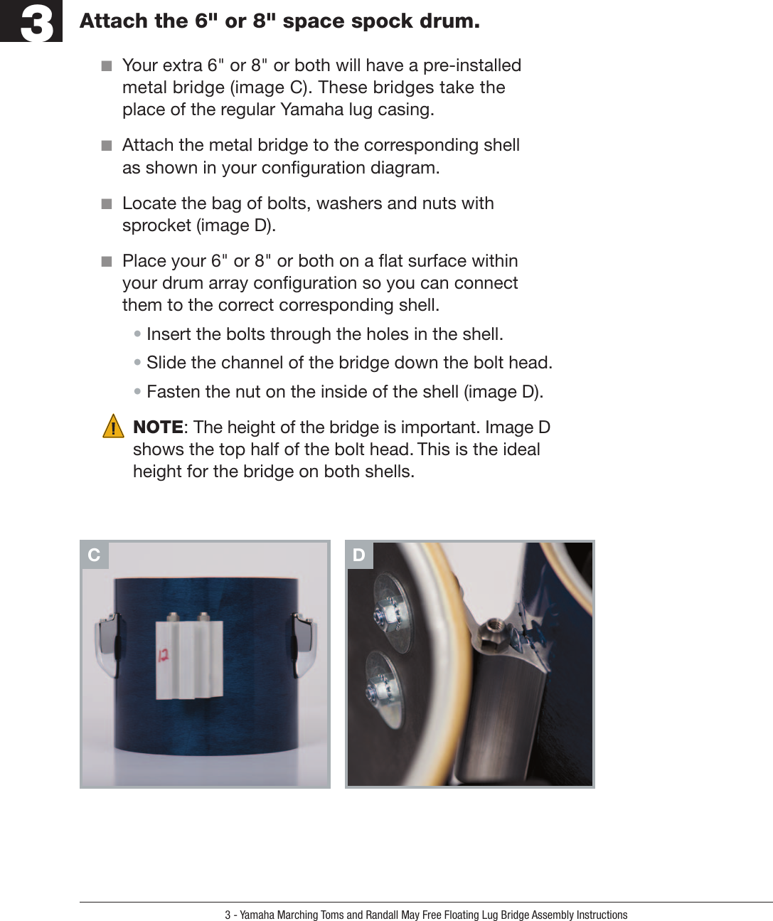 Page 5 of 12 - Yamaha  Tenor Drum Assembly Guide
