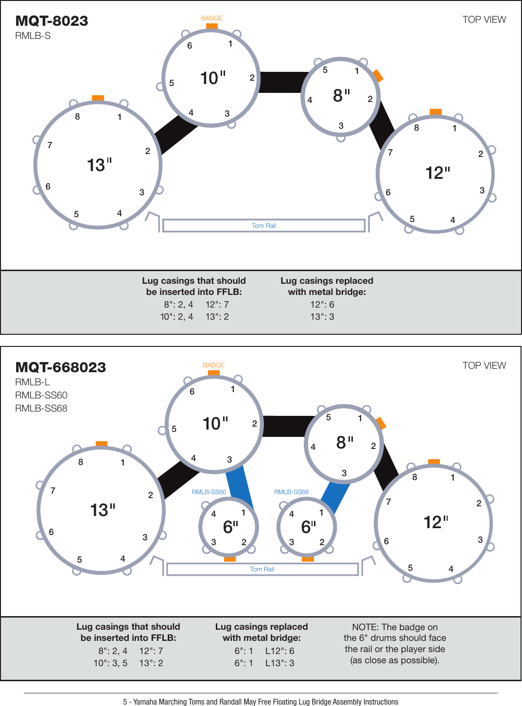 Page 7 of 12 - Yamaha  Tenor Drum Assembly Guide