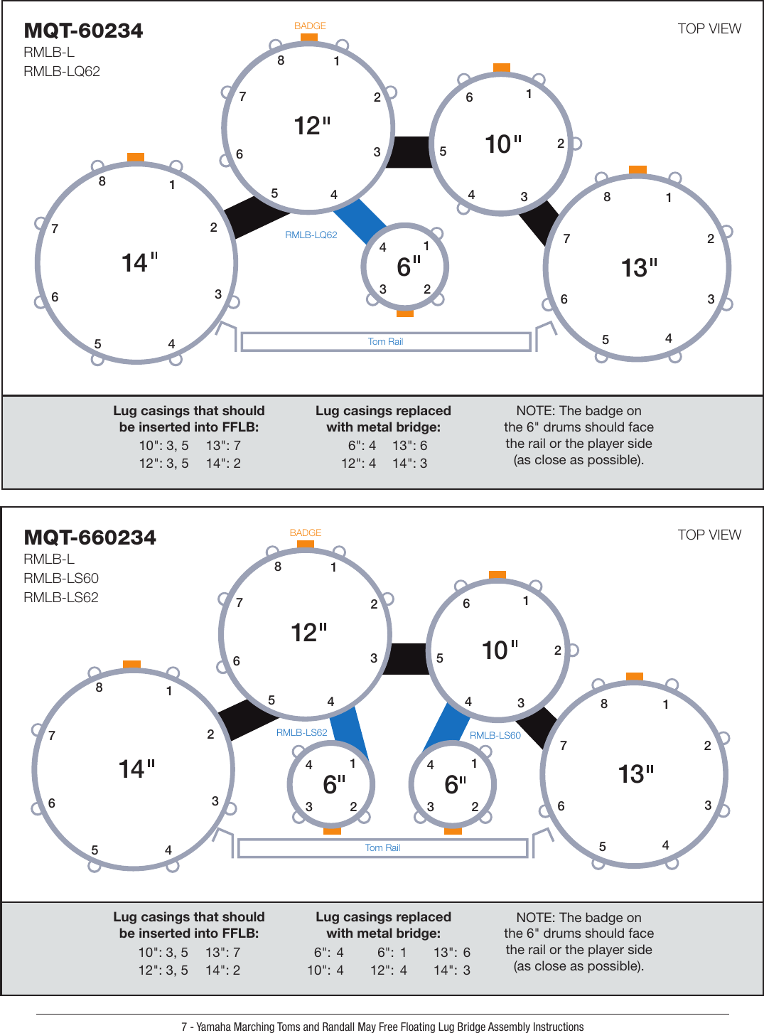 Page 9 of 12 - Yamaha  Tenor Drum Assembly Guide