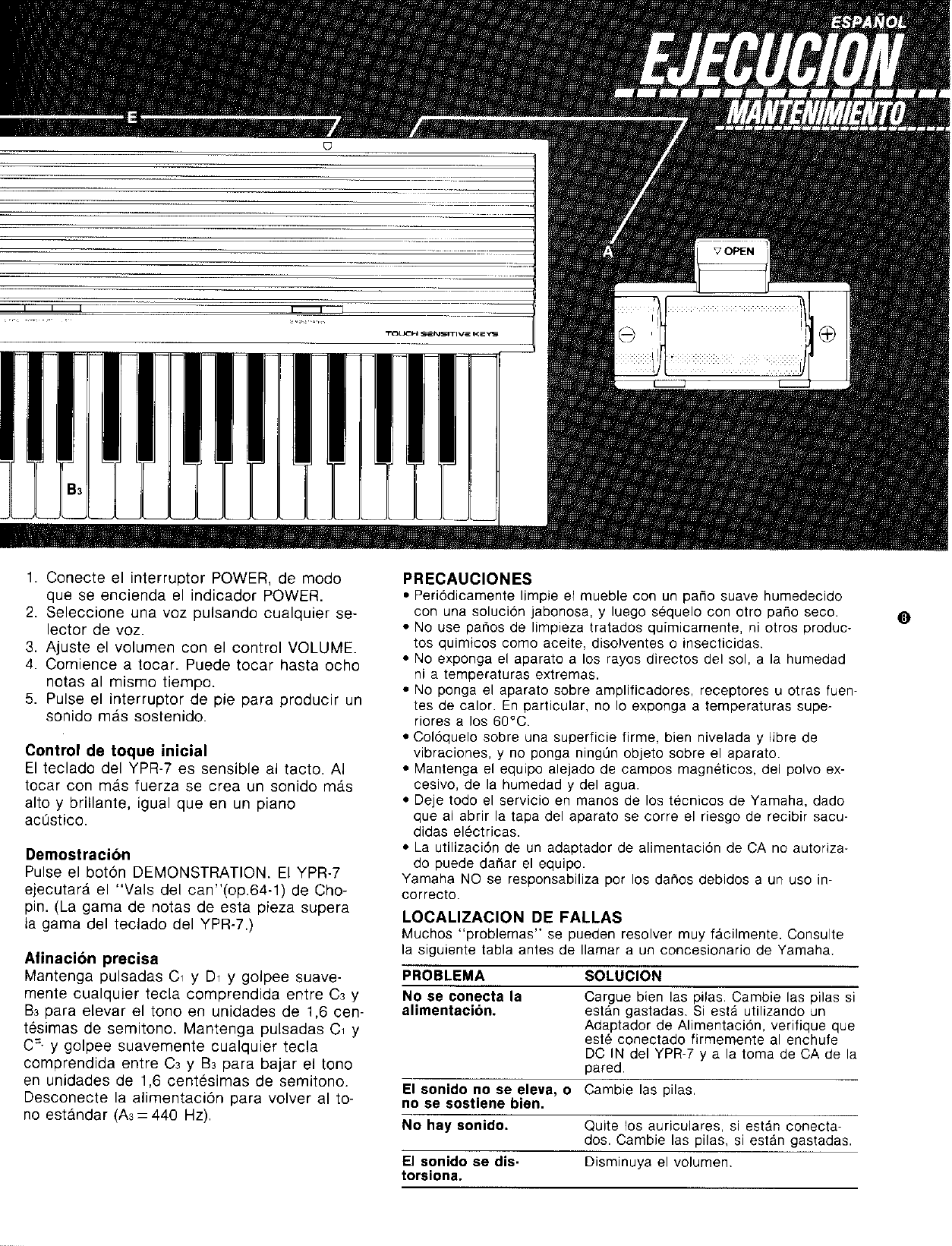 Yamaha Ypr 7 Owners Manual