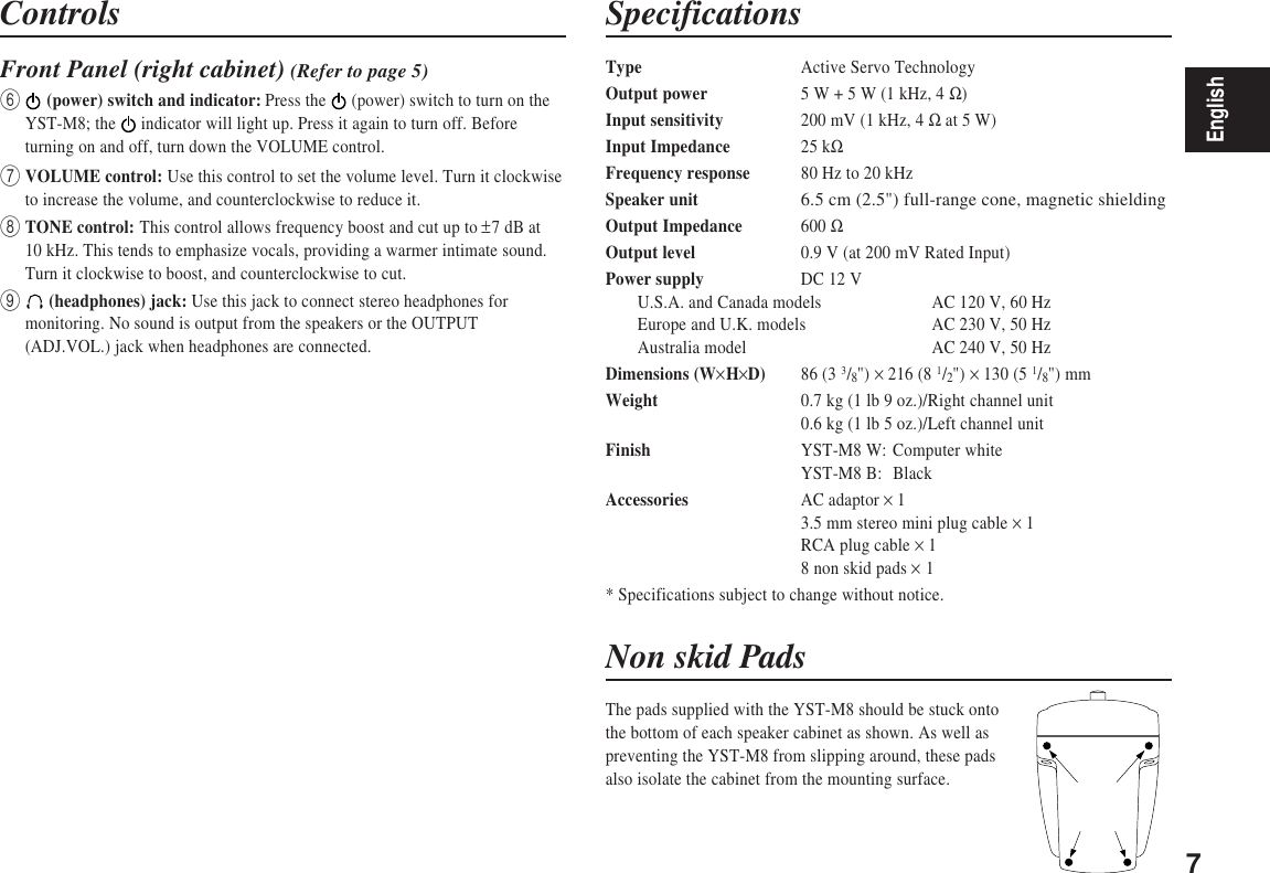 Page 7 of 9 - Yamaha Yst-M8-Owners-Manual YST-M8_E  Yamaha-yst-m8-owners-manual