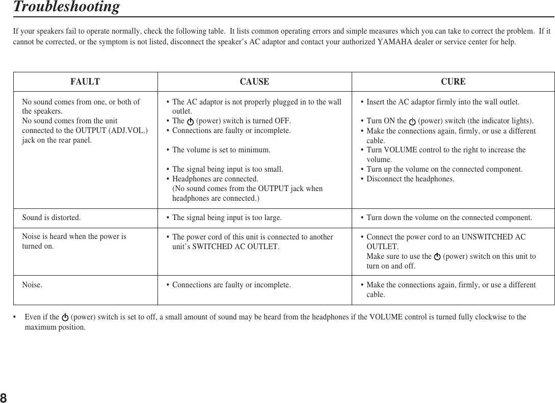 Page 8 of 9 - Yamaha Yst-M8-Owners-Manual YST-M8_E  Yamaha-yst-m8-owners-manual