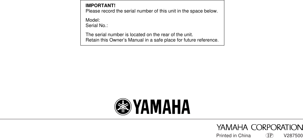 Page 9 of 9 - Yamaha Yst-M8-Owners-Manual YST-M8_E  Yamaha-yst-m8-owners-manual
