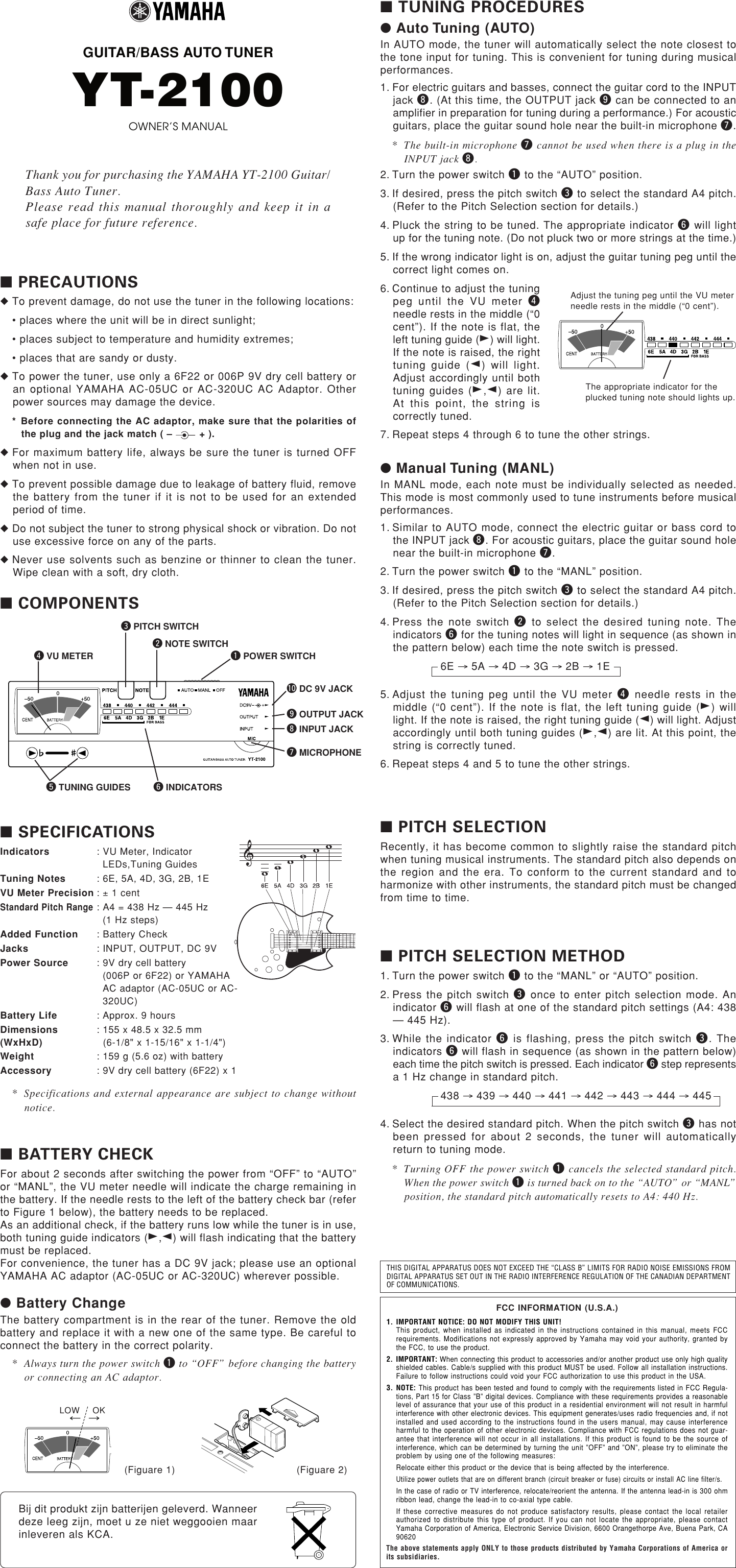 Page 2 of 4 - Yamaha Yt-2100-Users-Manual  Yamaha-yt-2100-users-manual