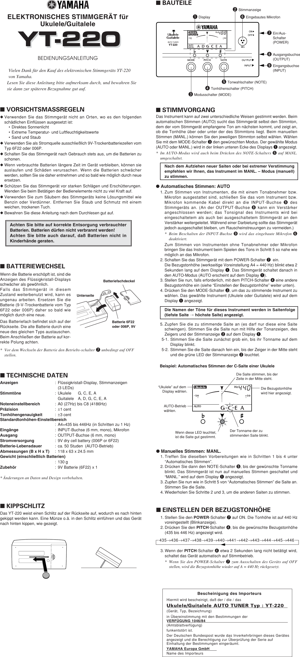 Page 4 of 7 - Yamaha Yt-220-Owners-Manual  Yamaha-yt-220-owners-manual