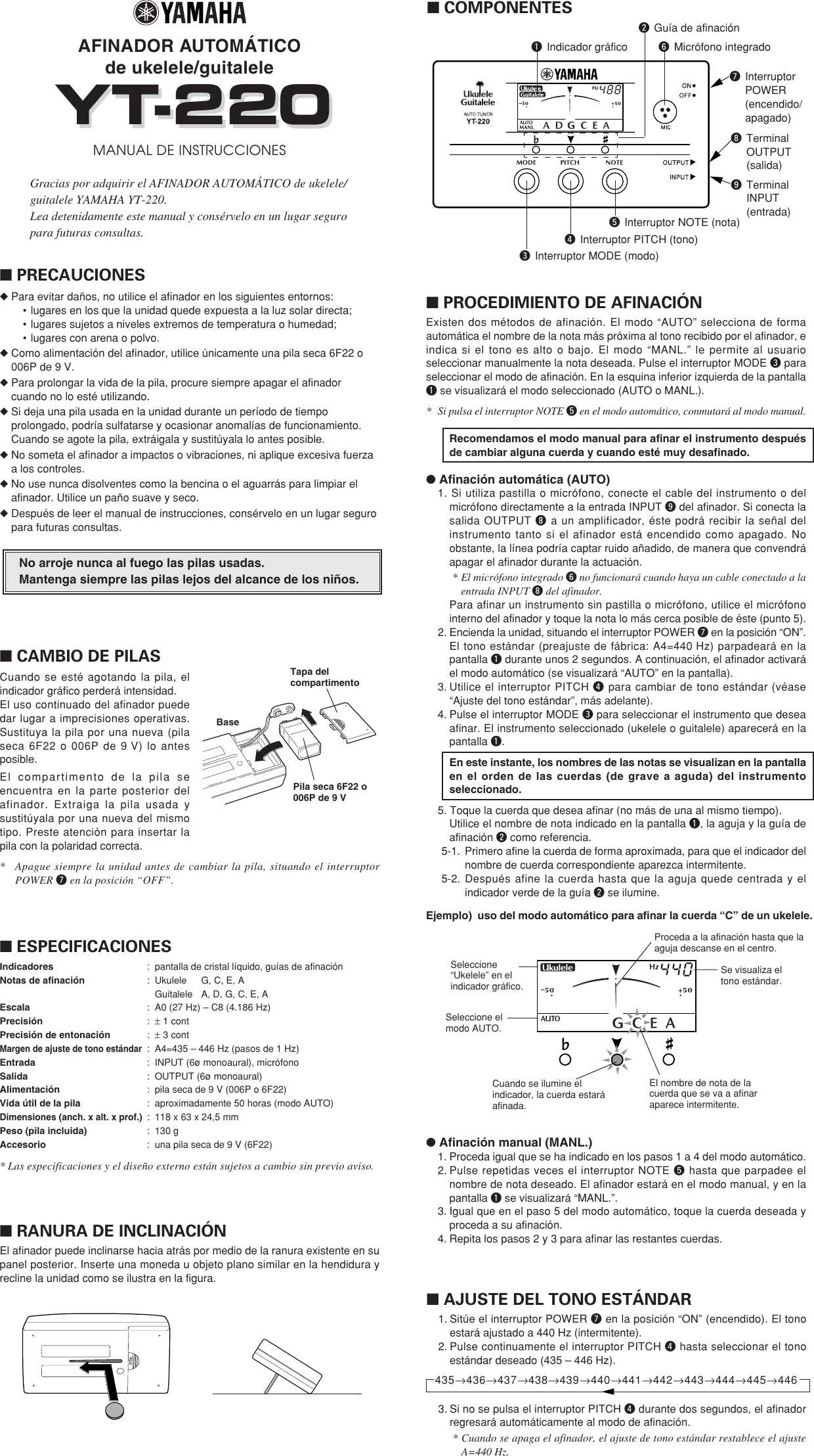 Page 5 of 7 - Yamaha Yt-220-Owners-Manual  Yamaha-yt-220-owners-manual