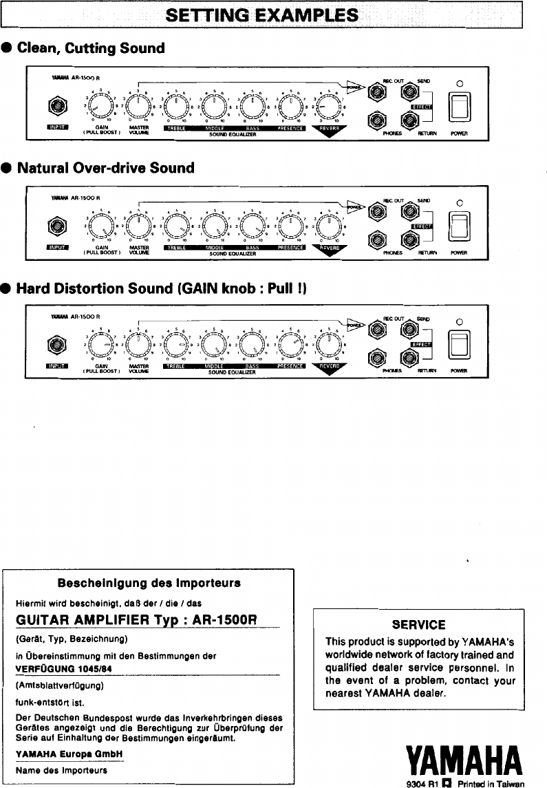 Page 4 of 4 - Yamaha  AR-1500R Owner's Manual (Image) Ar1500r En