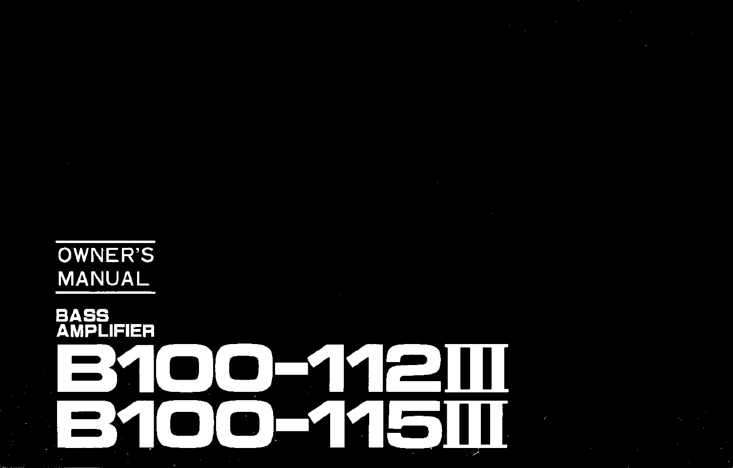 Page 1 of 8 - Yamaha  B100-115III/112III Owner's Manual B100115iii En