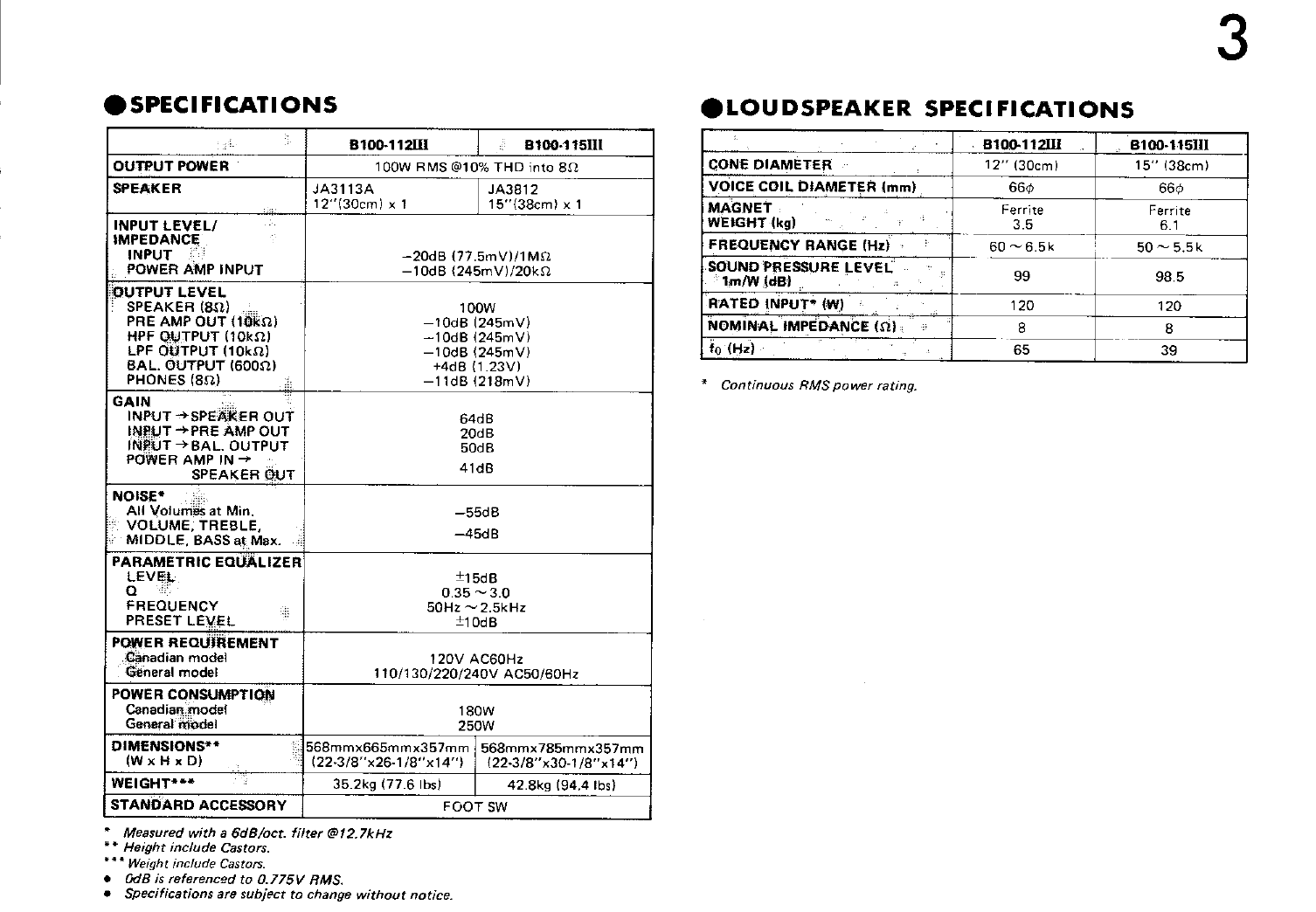 Page 3 of 8 - Yamaha  B100-115III/112III Owner's Manual B100115iii En