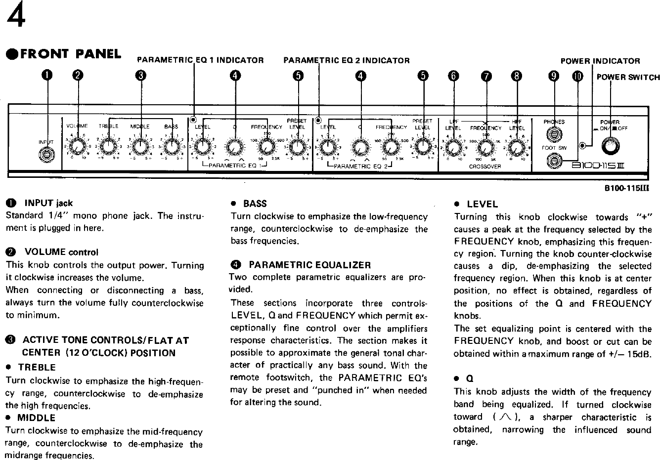 Page 4 of 8 - Yamaha  B100-115III/112III Owner's Manual B100115iii En