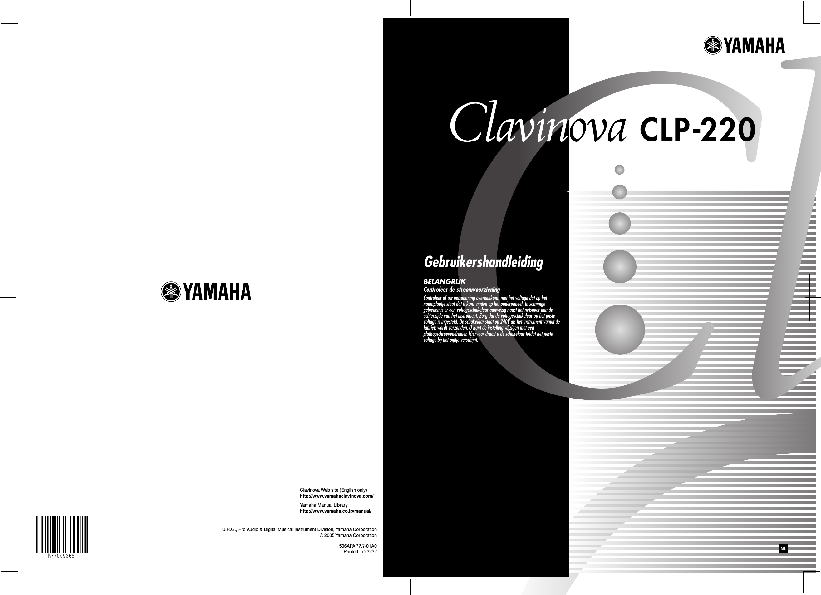 Yamaha CLP 220 Owner's Manual Clp220 Nl1