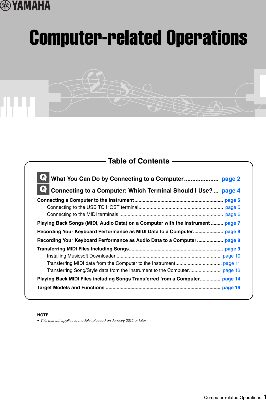 Yamaha Computer related Operations En Rm M0