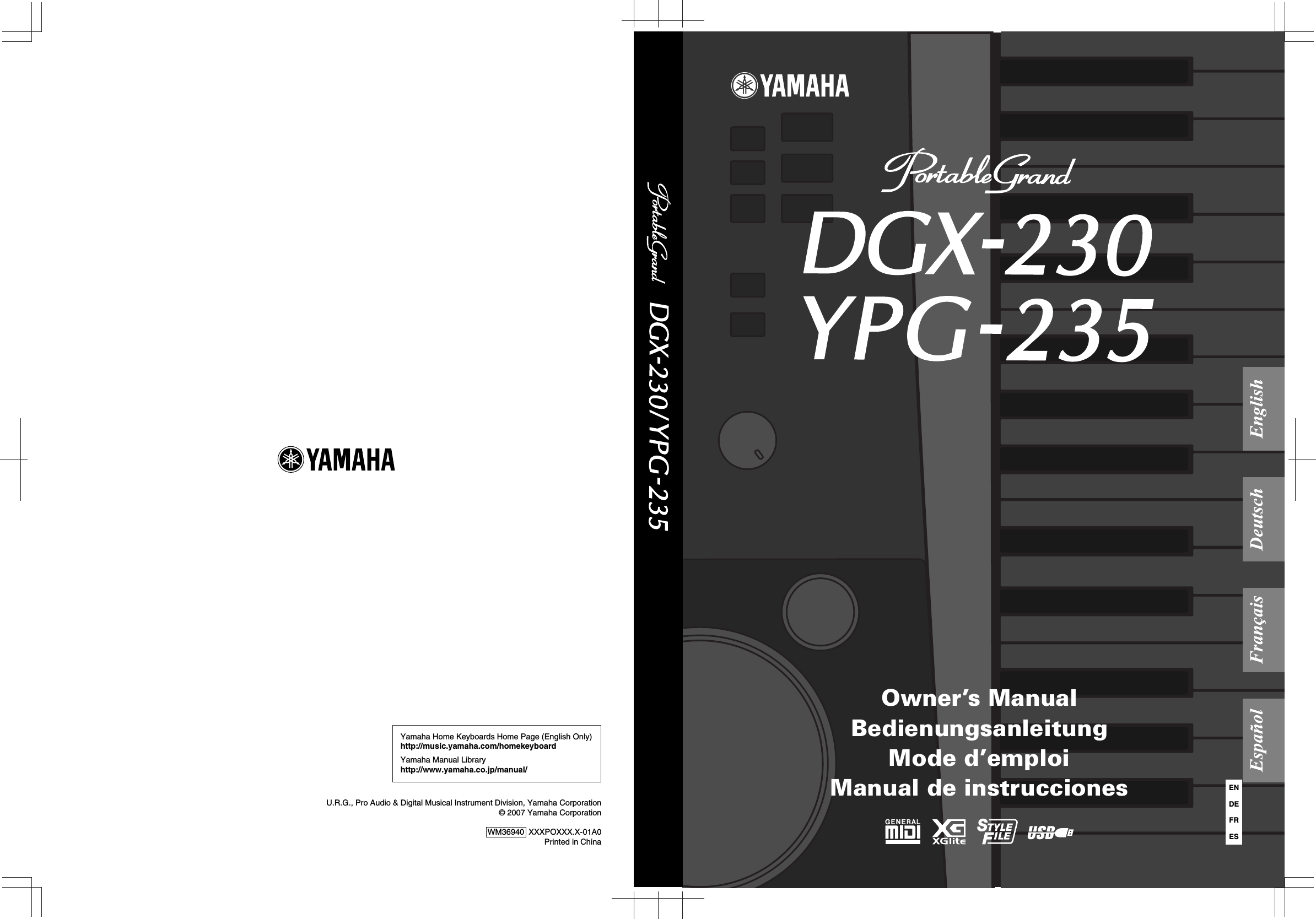 Owners Manual for Yamaha DGX-660 Portable Grand, 96 Pages With Clear