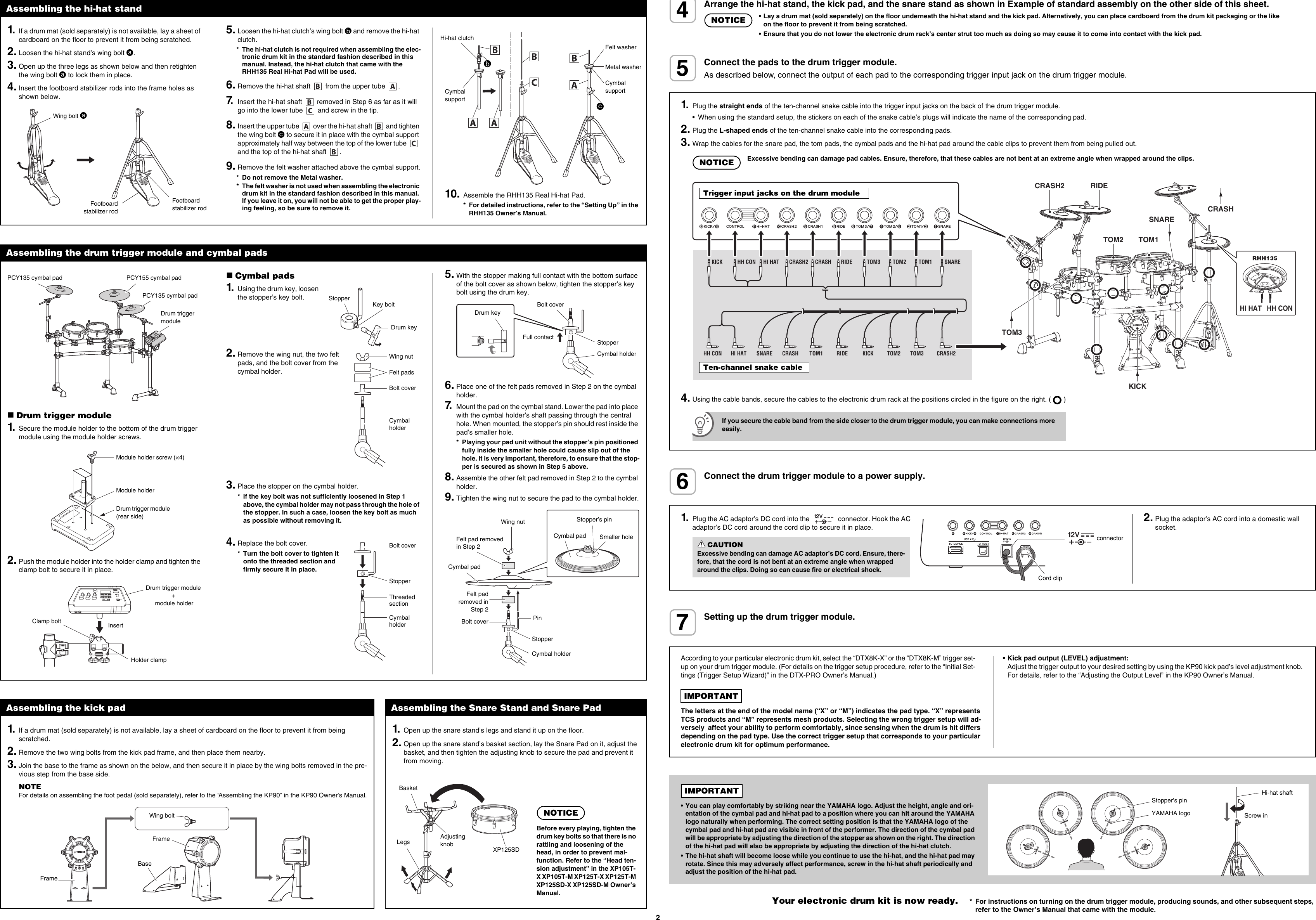 Page 2 of 2 - Yamaha DTX8K-X DTX8K-M Assembly Manual Dtx8kx Dtx8km En Am A0