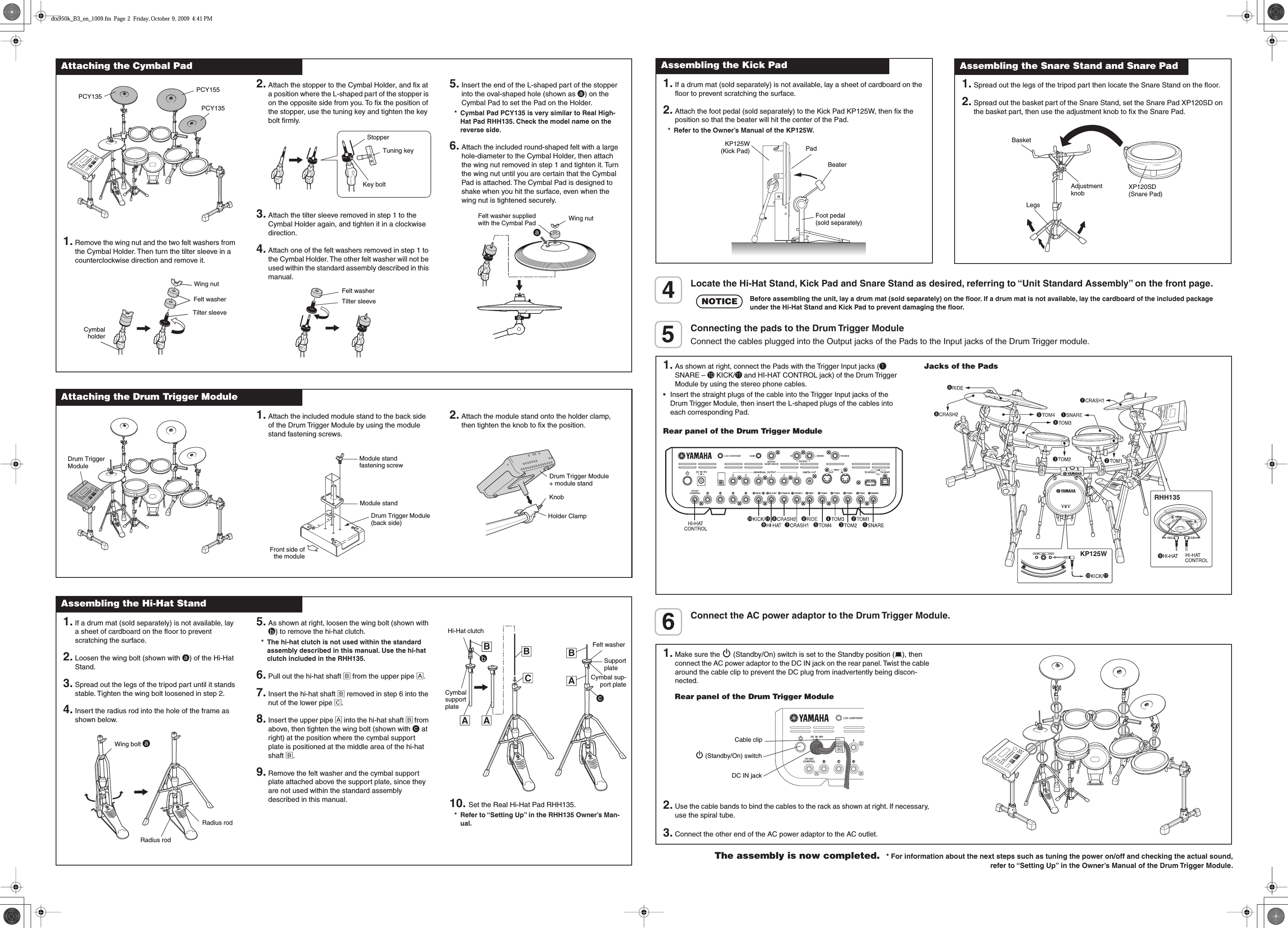 Page 2 of 2 - Yamaha DTX950K Assembly Manual En Om A0