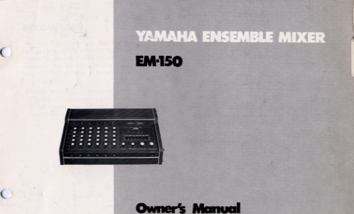 Page 1 of 11 - Yamaha  EM-150 Owner's Manual (Image) Em150 En