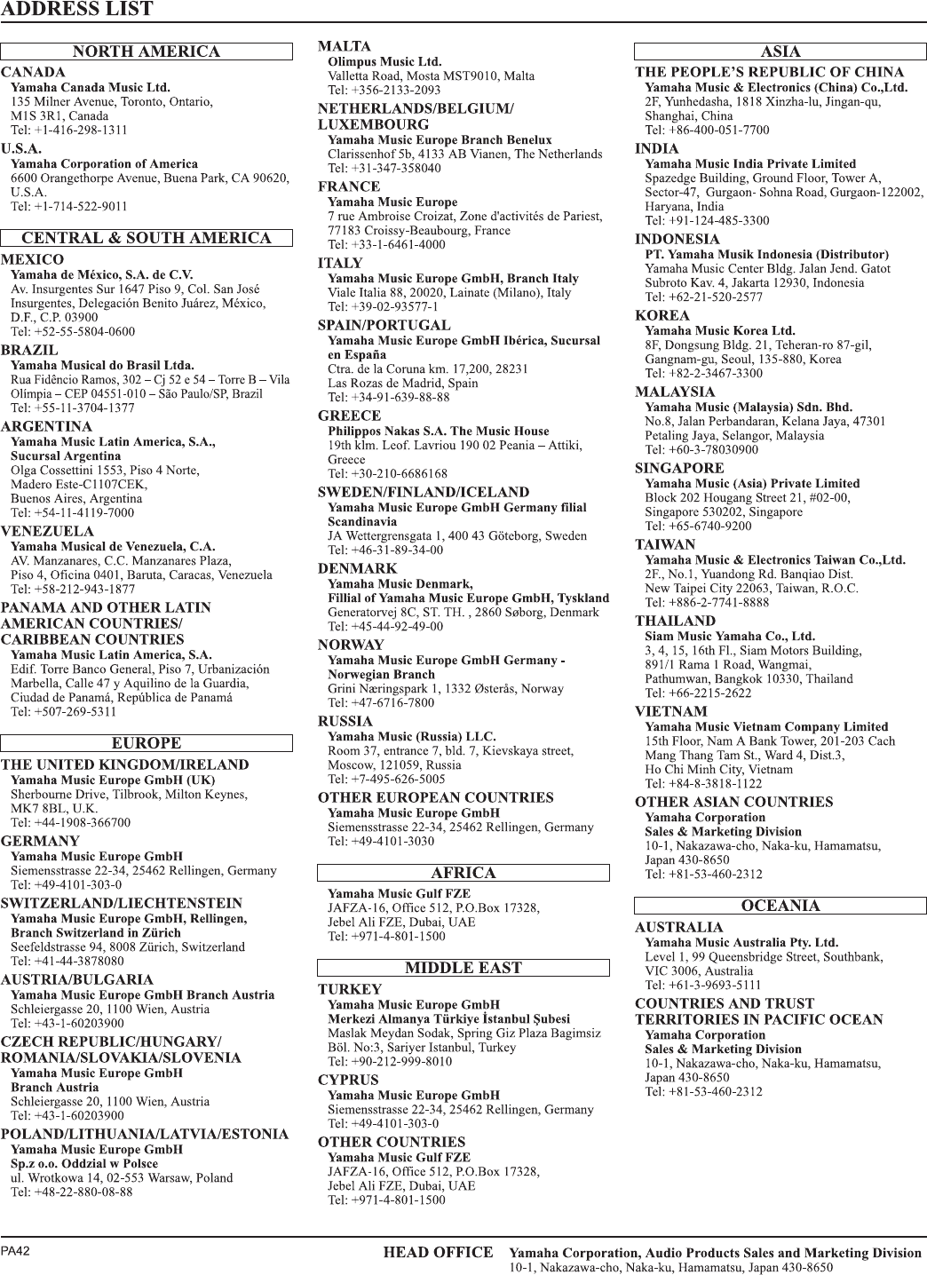 Yamaha HS8/HS7/HS5/HS8I/HS7I/HS5I/HS8S Owner's Manual Hs8i En Om B0