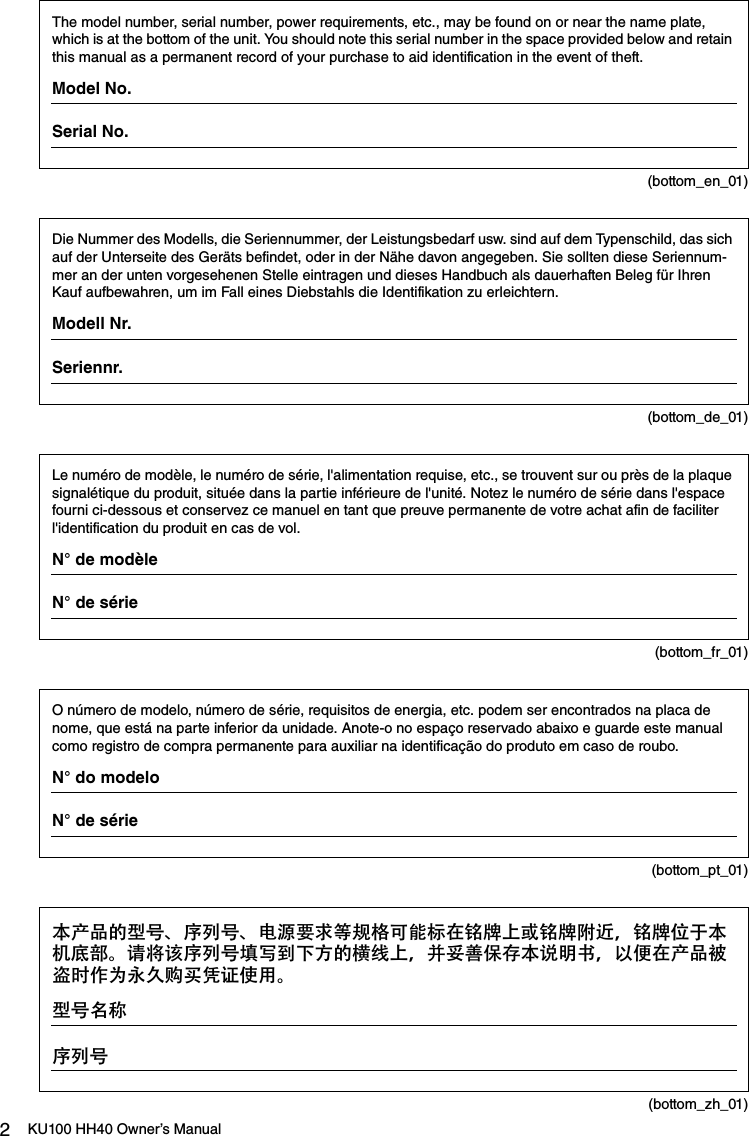 Page 2 of 10 - Yamaha KU100 HH40 Owner's Manual En Om C0