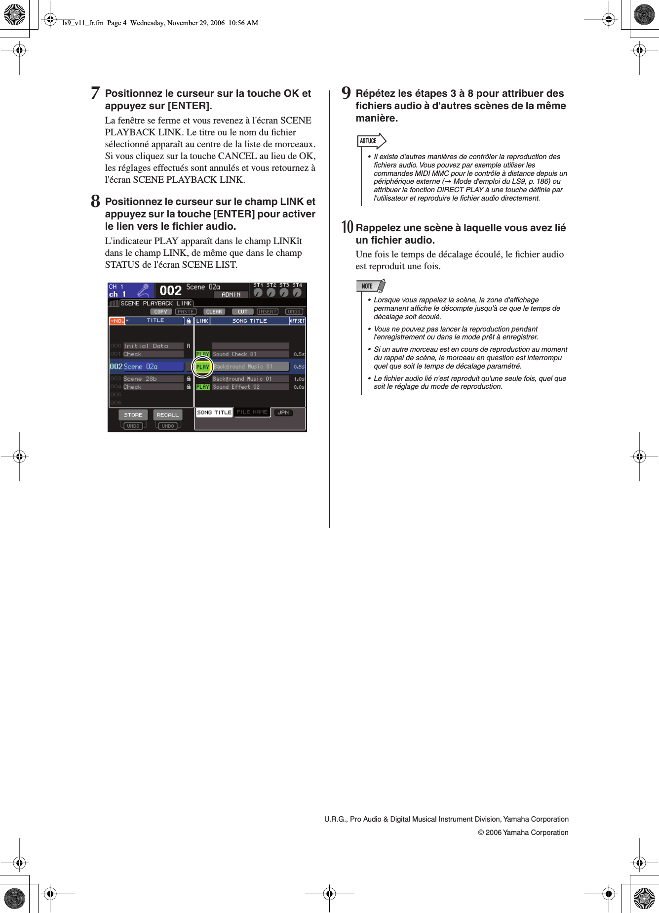 Page 4 of 4 - Yamaha  LS9-16/LS9-32 V1.1 Supplementary Manual Ls9 Fr V11