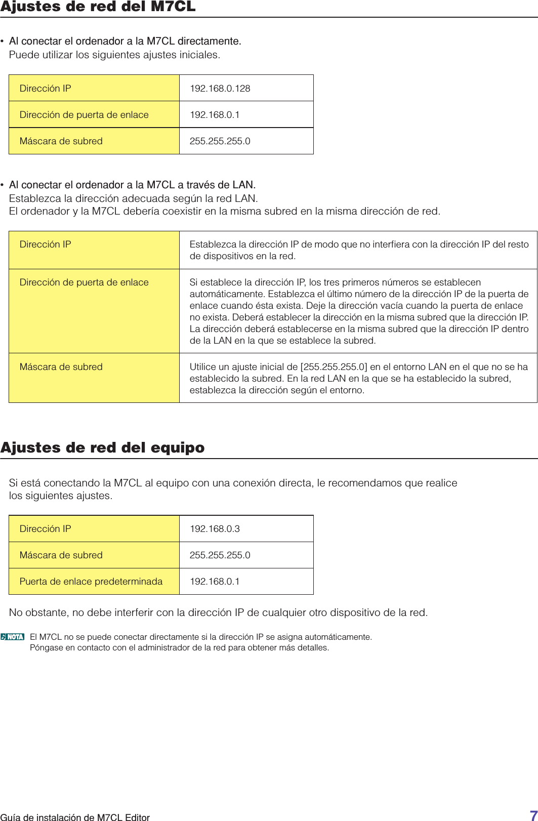 Page 7 of 9 - Yamaha M7CL_IG_SPA M7CL V1 Editor Installation Guide M7cleditor Es Ig