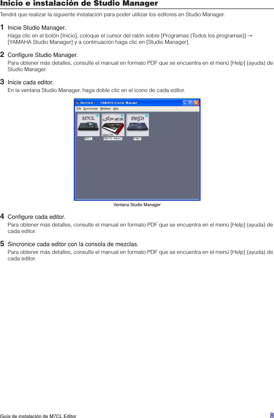 Page 8 of 9 - Yamaha M7CL_IG_SPA M7CL V1 Editor Installation Guide M7cleditor Es Ig