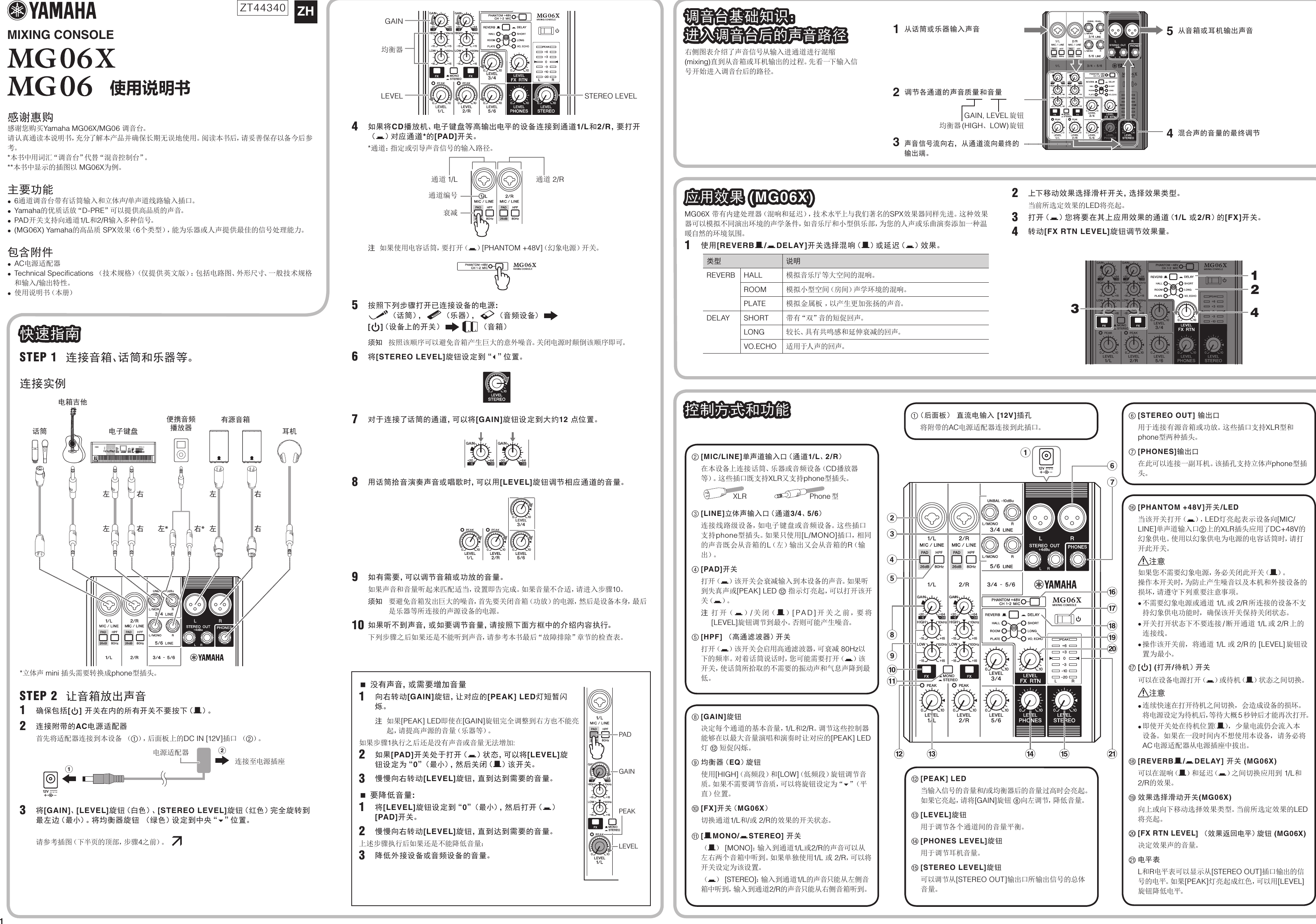 Page 1 of 2 - Yamaha MG06X/MG06 Owner's Manual Mg06x Zh Om C0