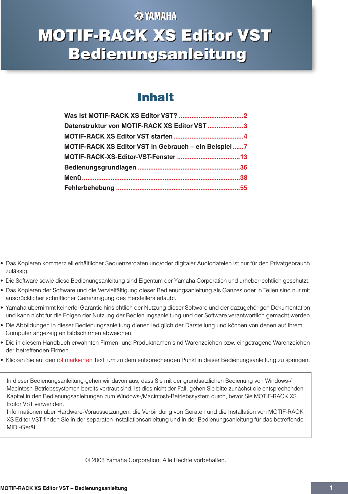 Yamaha MOTIF RACK XS Editor VST Owner's Manual Motifrackxs Editorvst De