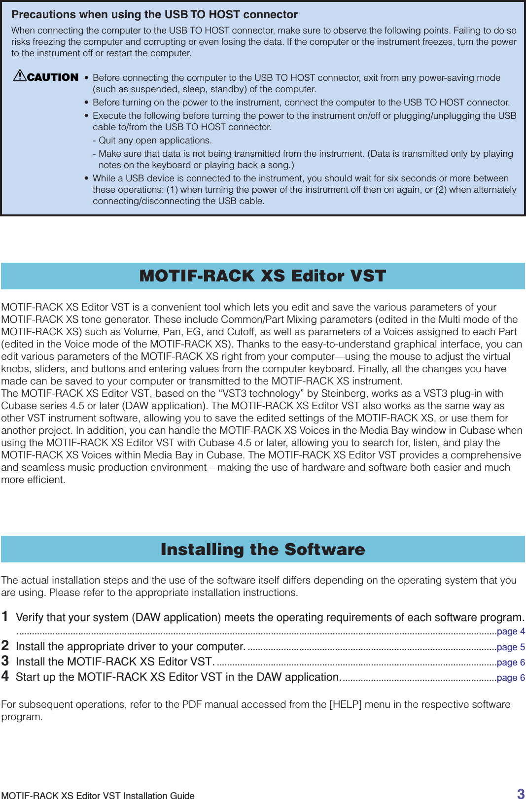 Page 3 of 7 - Yamaha MOTIF-RACK XS Editor VST Installation Guide (V1.2.0 - V1.5.0) Motifrackxs Editorvst En Ig A0