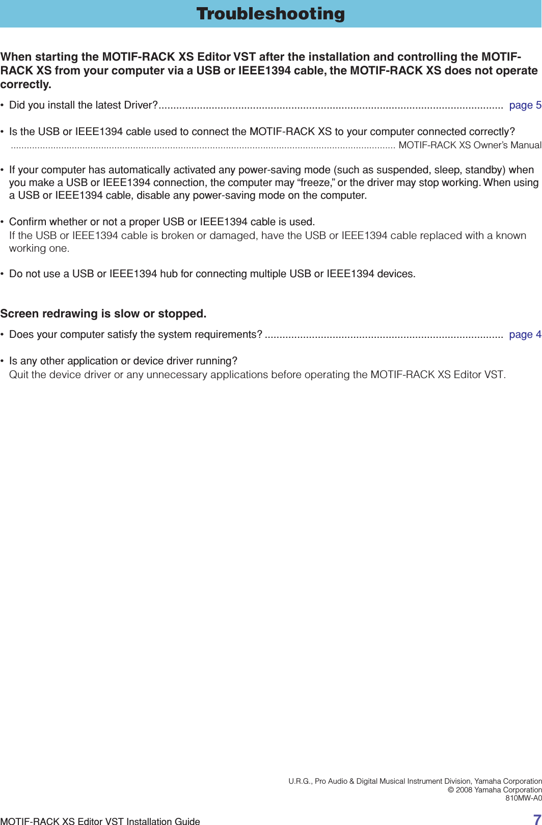 Yamaha MOTIF RACK XS Editor VST Installation Guide (V1.2.0 V1.5.0
