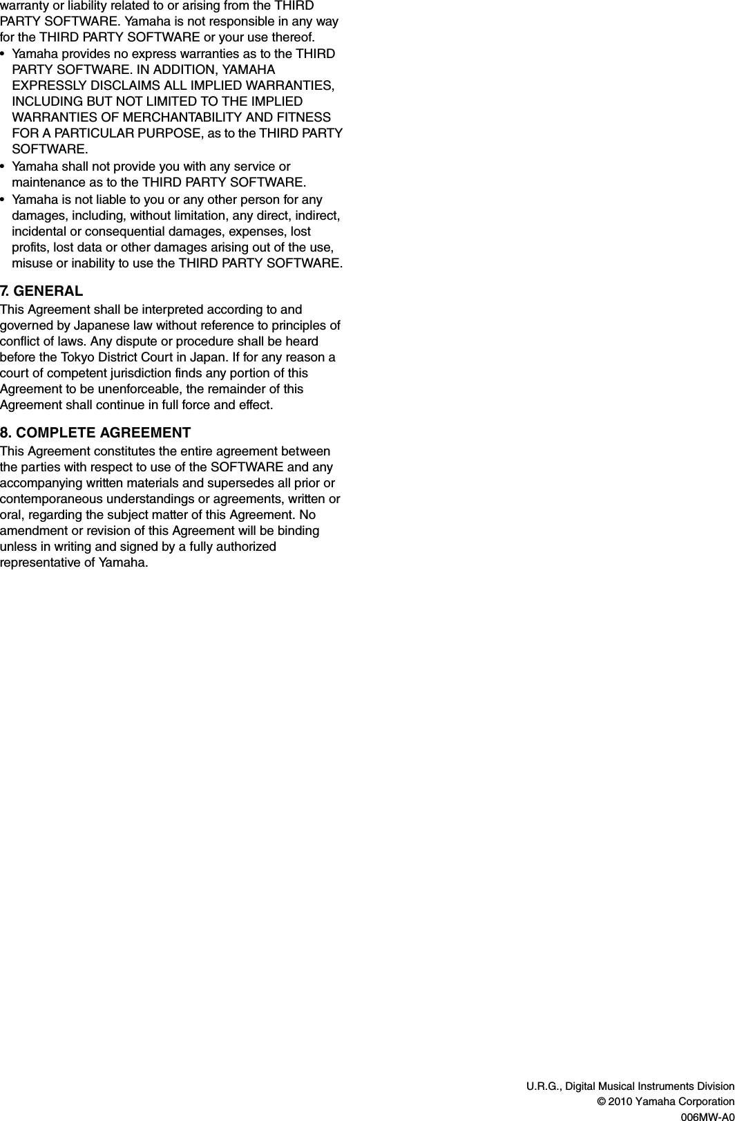 Page 5 of 5 - Yamaha MOTIF XF Extension　Installation Guide Extension Installation Motifxf En Ig A0