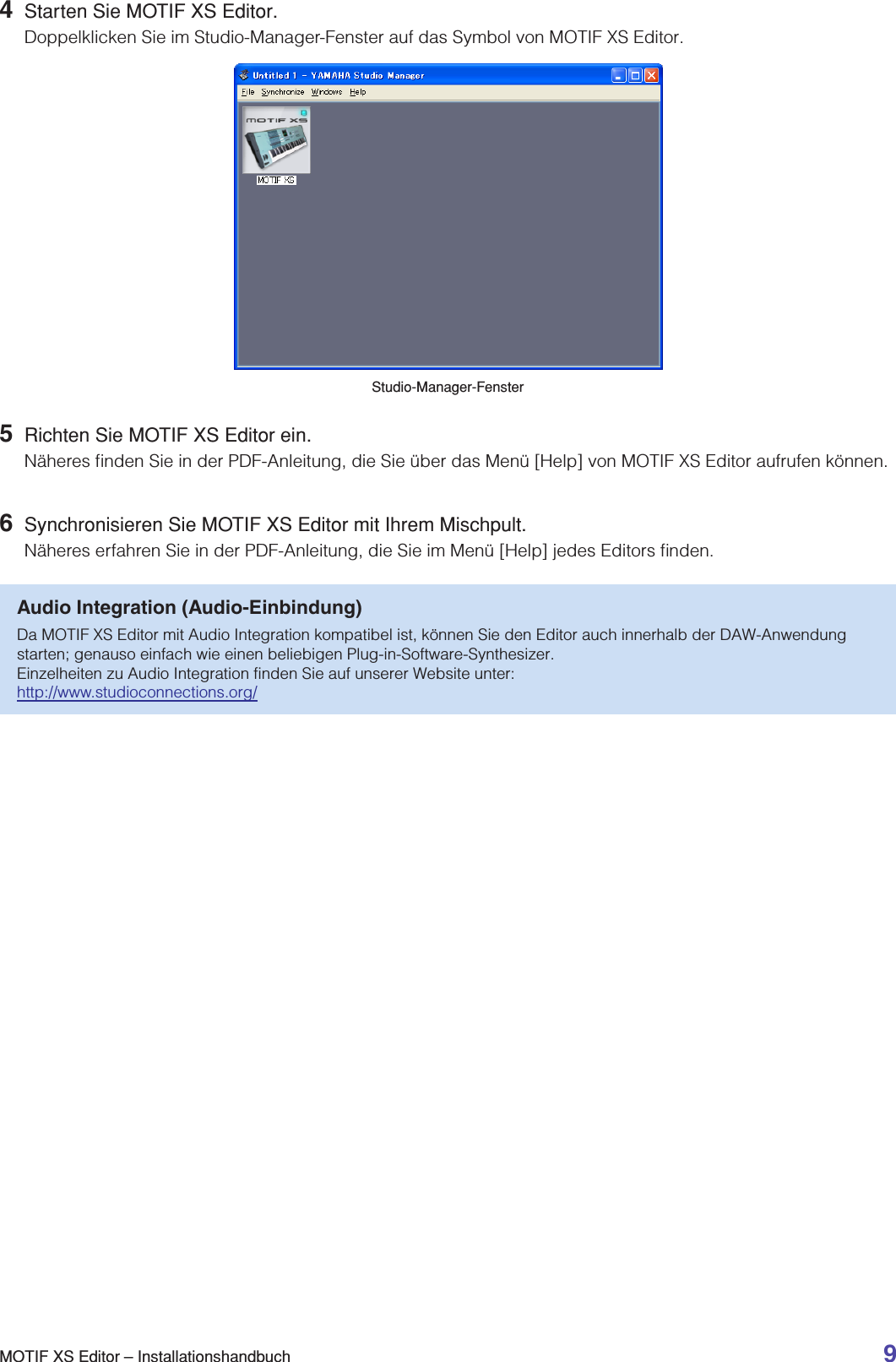 Yamaha MOTIF XS Editor Installation Guide XS6/MOTIF XS7/MOTIF XS8