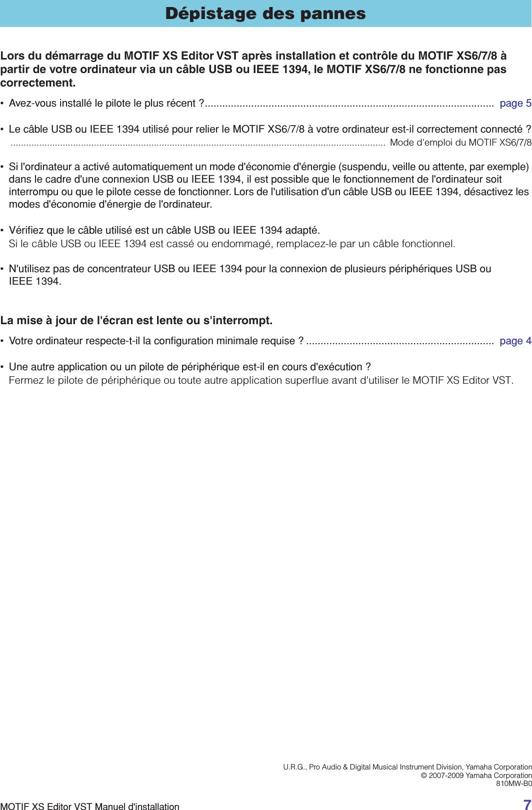 Page 7 of 7 - Yamaha MOTIF XS Editor VST Installation Guide XS6/MOTIF XS7/MOTIF XS8 (V1.2.0 - V1.5.0) Motifxs Editorvst Fr Ig B0
