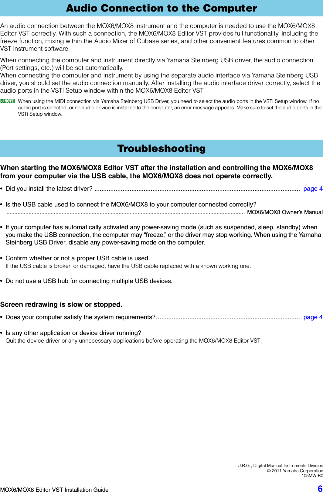Page 6 of 6 - Yamaha MOX6/MOX8 Editor VST Installation Guide (V1.5.0) Mox6mox8 Editorvst En Ig B0