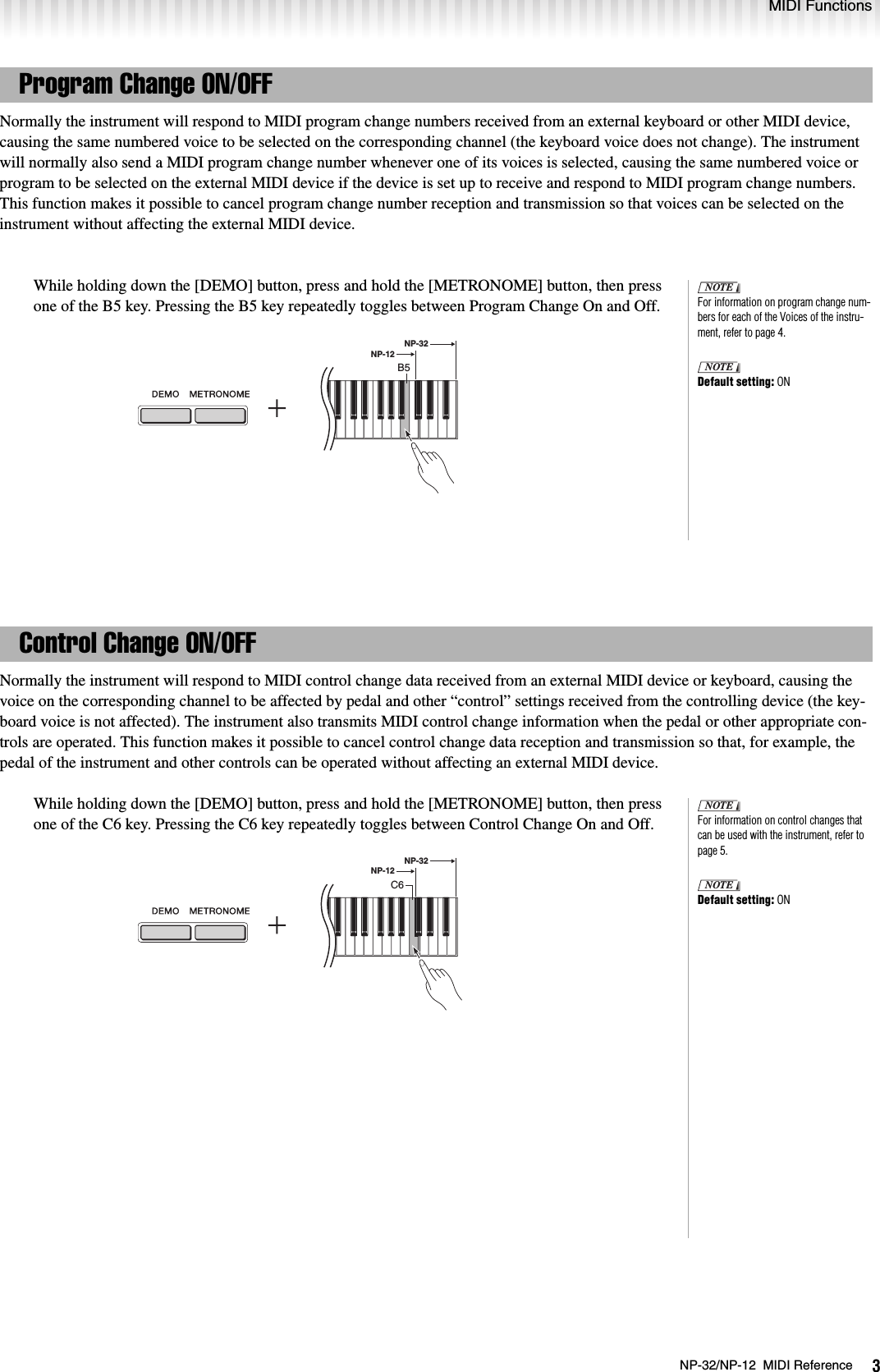 Page 3 of 7 - Yamaha NP-32/NP-12 MIDI Reference Np32np12 En Mr A0