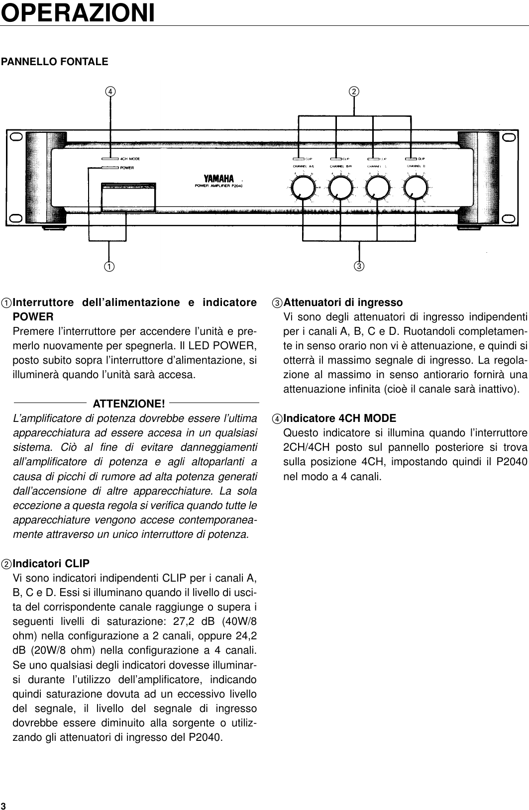 Page 4 of 8 - Yamaha  P2040 Owner's Manual (Image) It