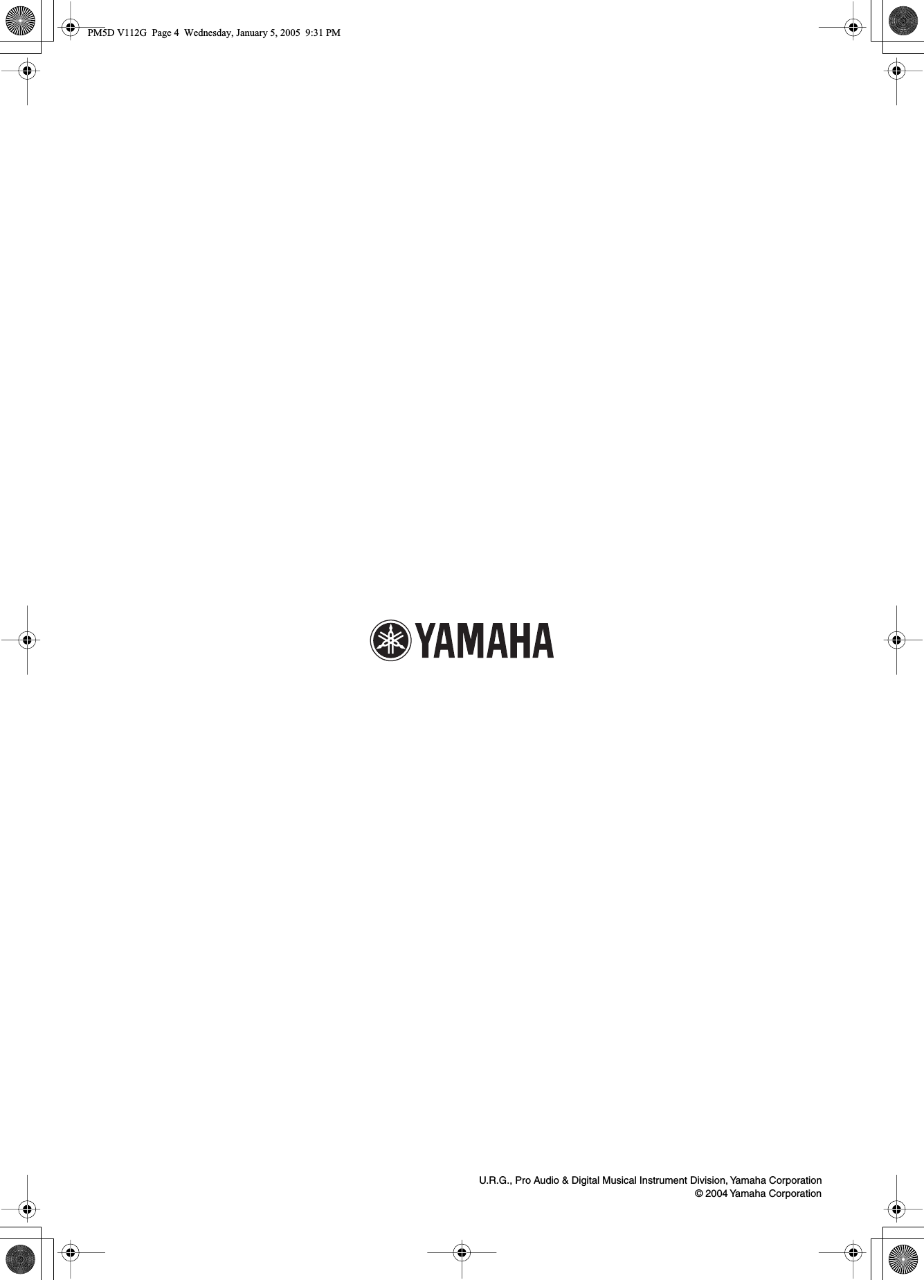 Page 4 of 4 - Yamaha PM5D V112G PM5D/PM5D-RH V1.12 Supplementary Manual Pm5dv112 De