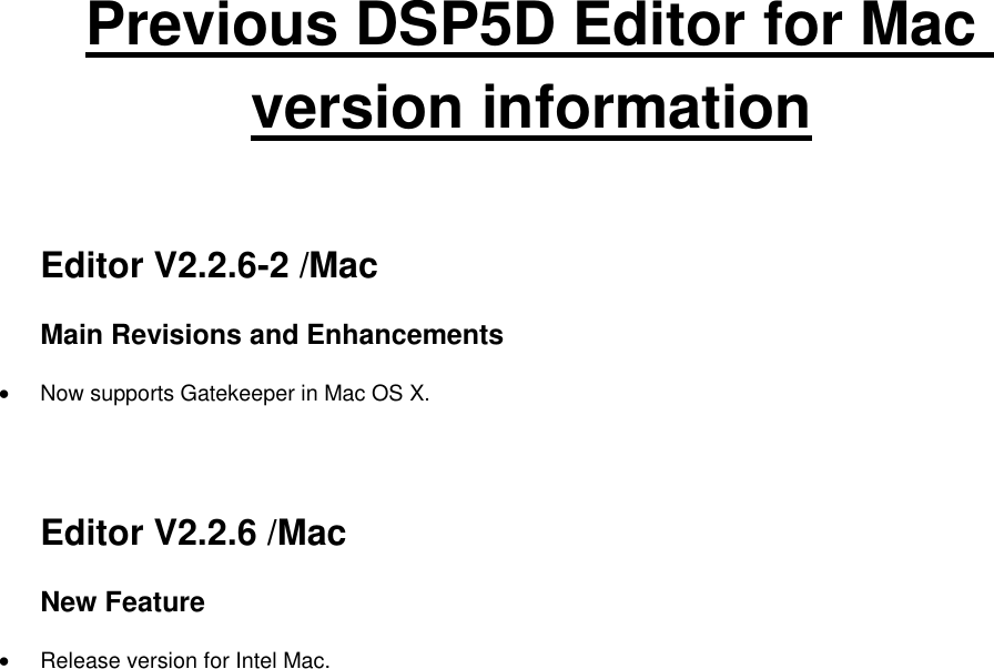 Page 1 of 1 - Yamaha Previous DSP5D Editor For Mac Version Information Versions