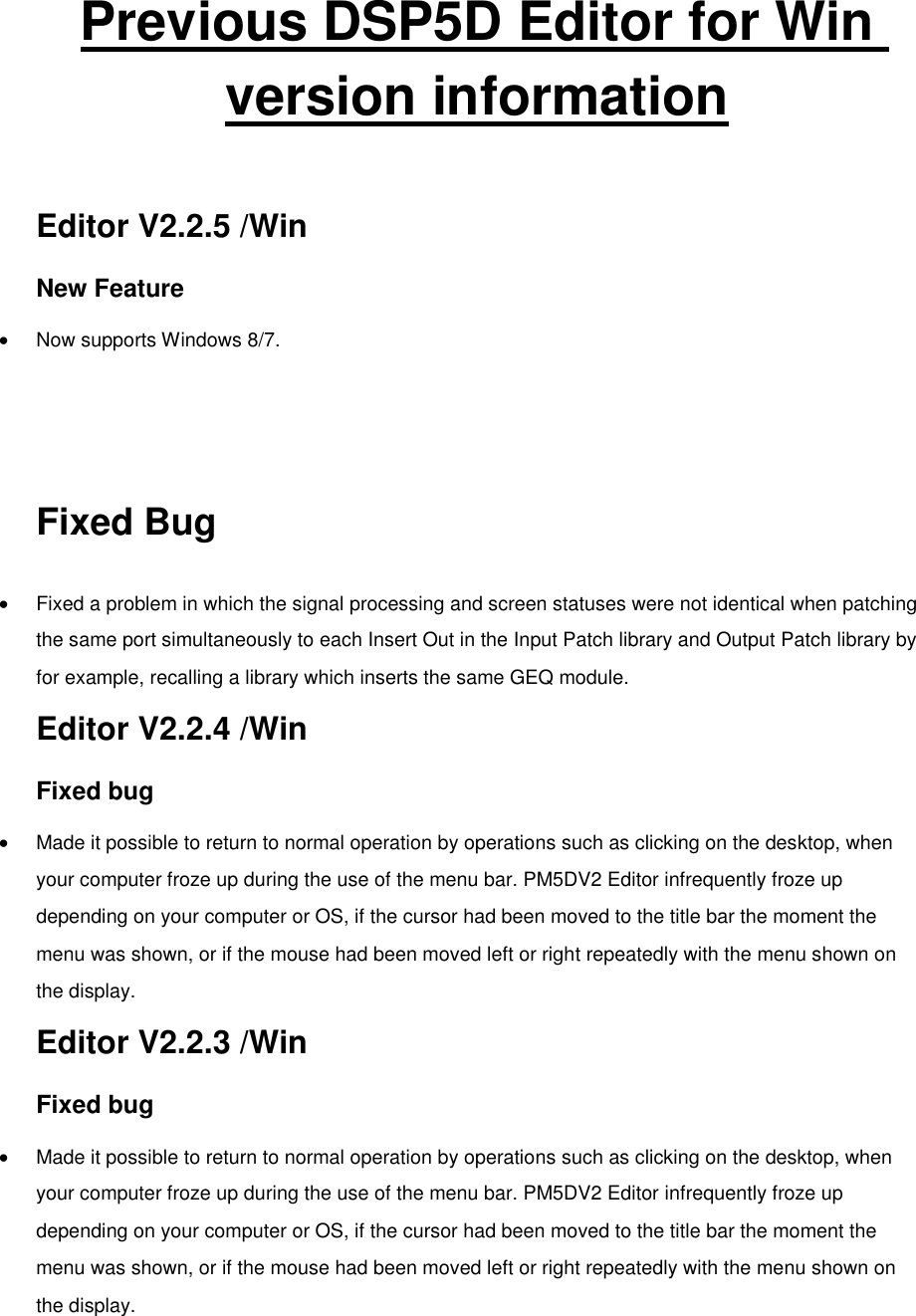 Page 1 of 3 - Yamaha Previous DSP5D Editor For Win Version Information Versions