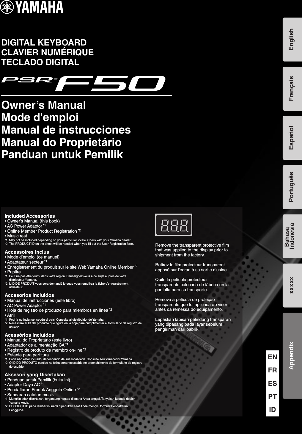 Yamaha Psr F50 Owner S Manual Owner S Psrf50 Id Om C0