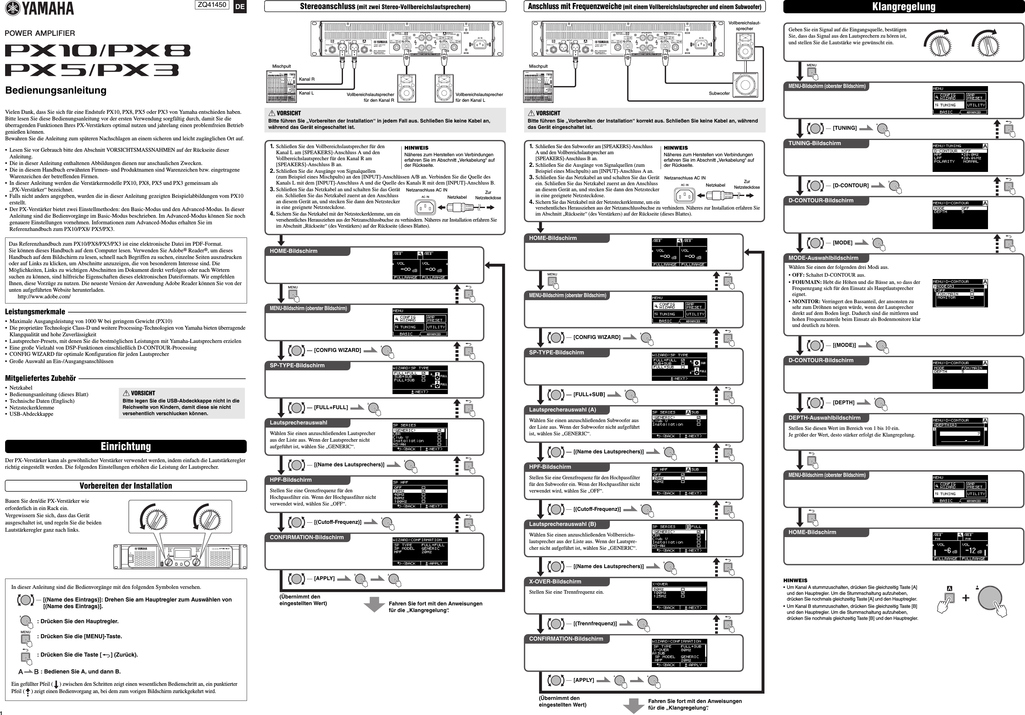 Page 1 of 2 - Yamaha PX10/PX8/PX5/PX3 Owner's Manual Px10 De Om B0