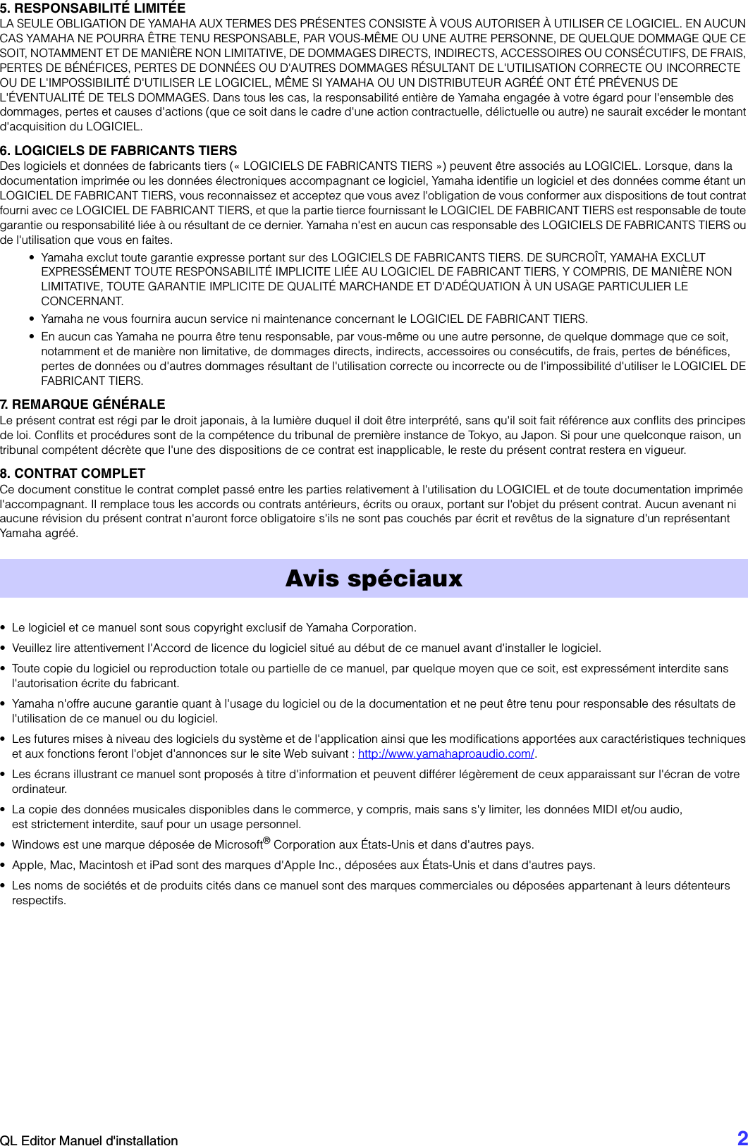 Page 2 of 10 - Yamaha QL Editor Installation Guide Qleditor Fr Ig B0