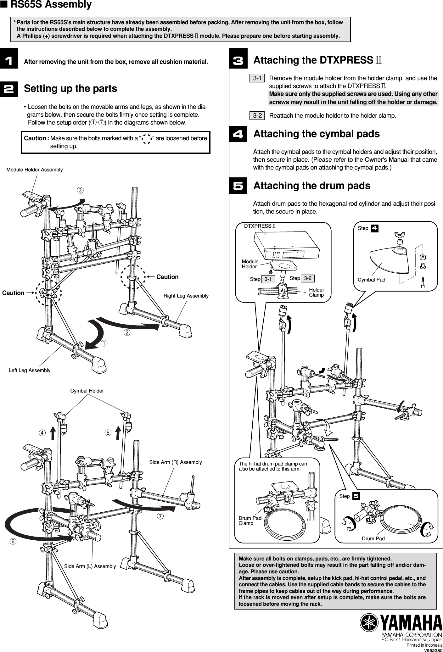 Page 2 of 2 - Yamaha  RS65S Owner's Manual En