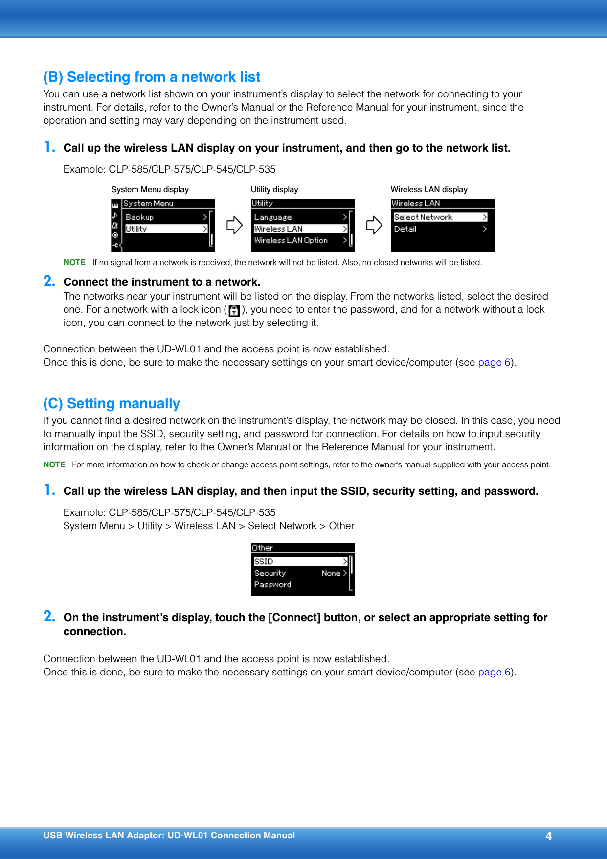 Yamaha USB Wireless LAN Adaptor UD WL01 Connection Manual Udwl01