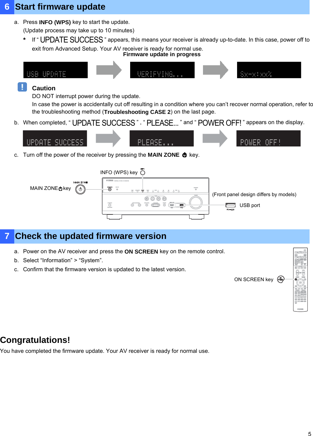 Page 5 of 6 - Yamaha - Update_RX-V681-A860_E RX-A860 / RX-A760 RX-V781 RX-V681 Firmware Update Installation Manual RX-V681-A860 E