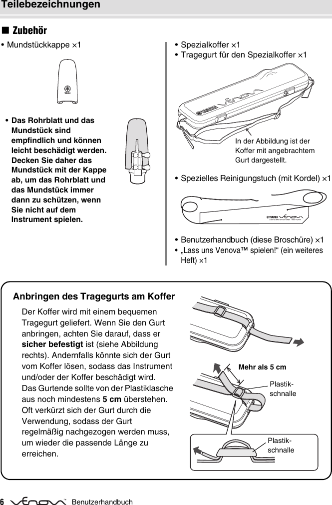 Page 6 of 10 - Yamaha Alto Venova YVS-120 Owner’s Manual Owner's De Om B0