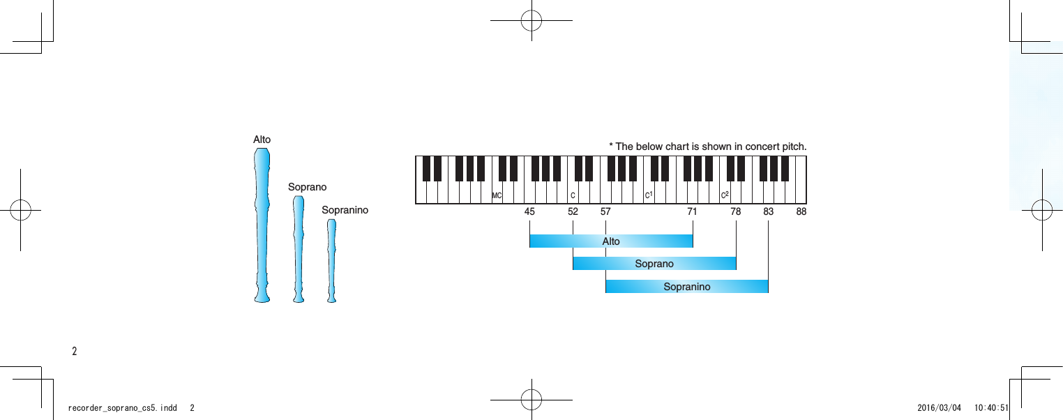 Page 2 of 8 - Yamaha  Wooden Recorders (Sopranino, Soprano, Alto) Owner's Manual Recorder NSA C0 Zh