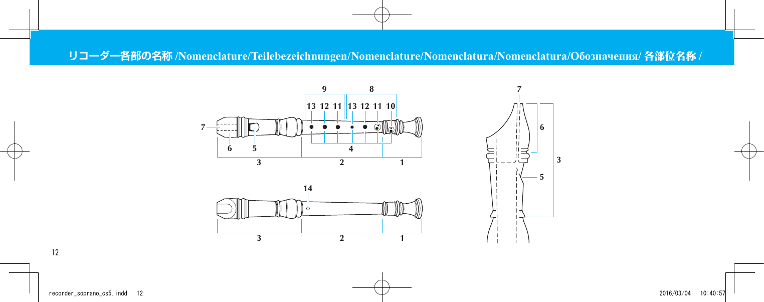 Page 4 of 8 - Yamaha  Wooden Recorders (Sopranino, Soprano, Alto) Owner's Manual Recorder NSA C0 Zh