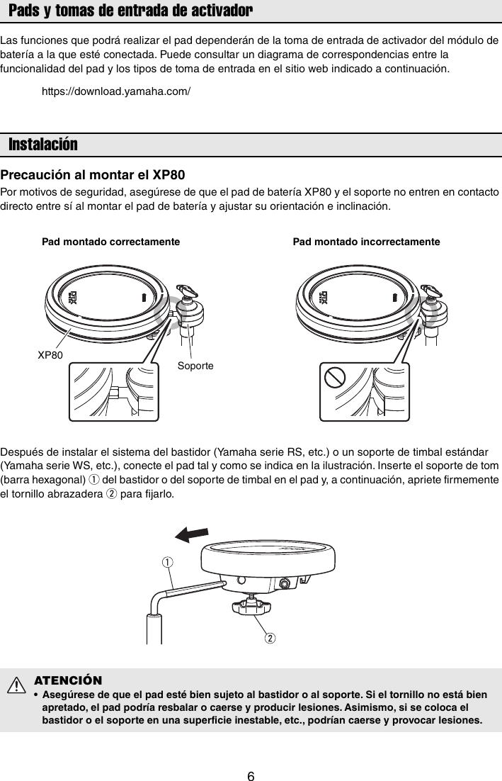 Page 6 of 9 - Yamaha XP70 XP80 Owner’s Manual XP70/80 Owner's Es Om A0