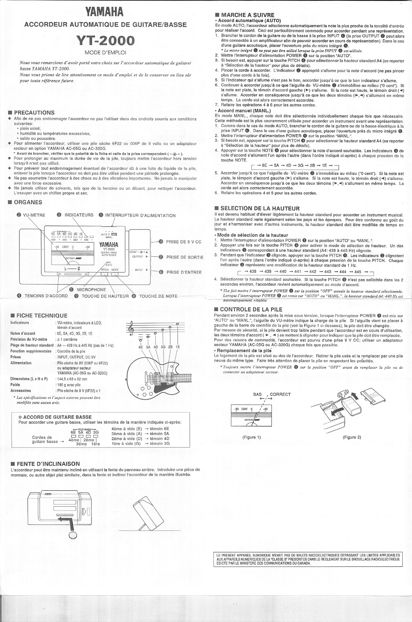 Yamaha Yt 00 Owner S Manual Yt00 En