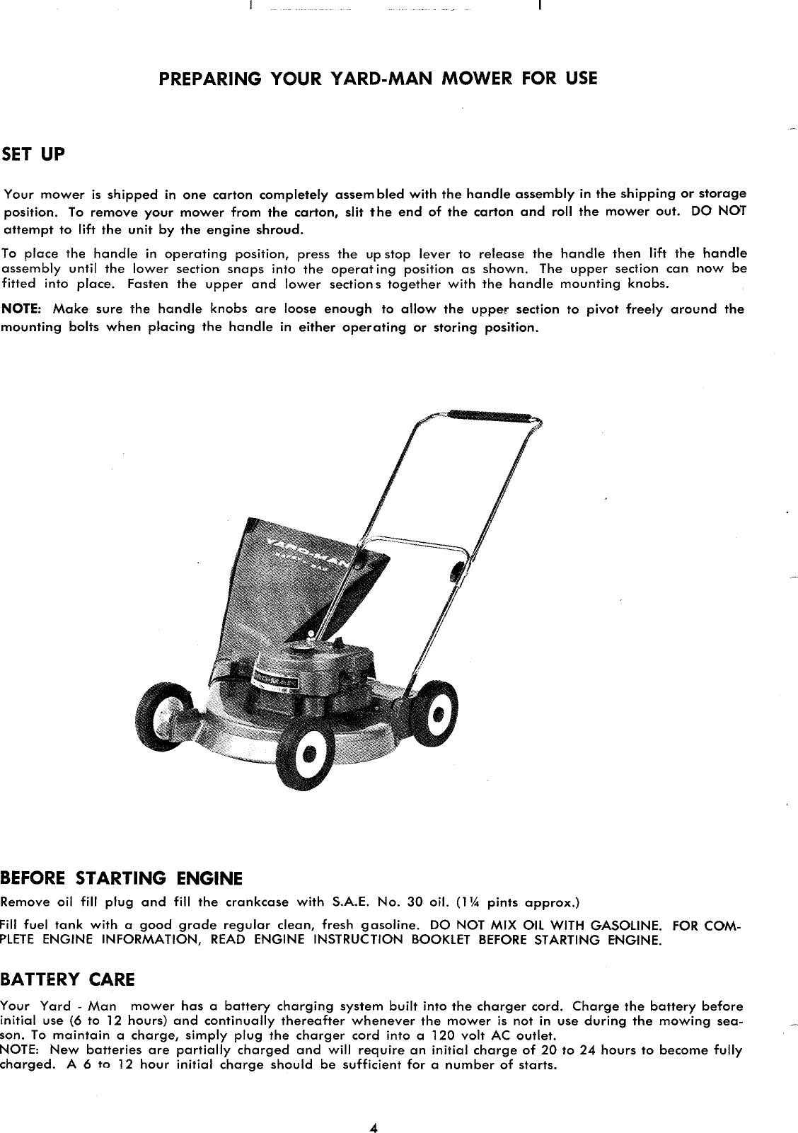 Page 4 of 12 - Yard-Man Man-2380-0-Users-Manual  Yard-man-2380-0-users-manual